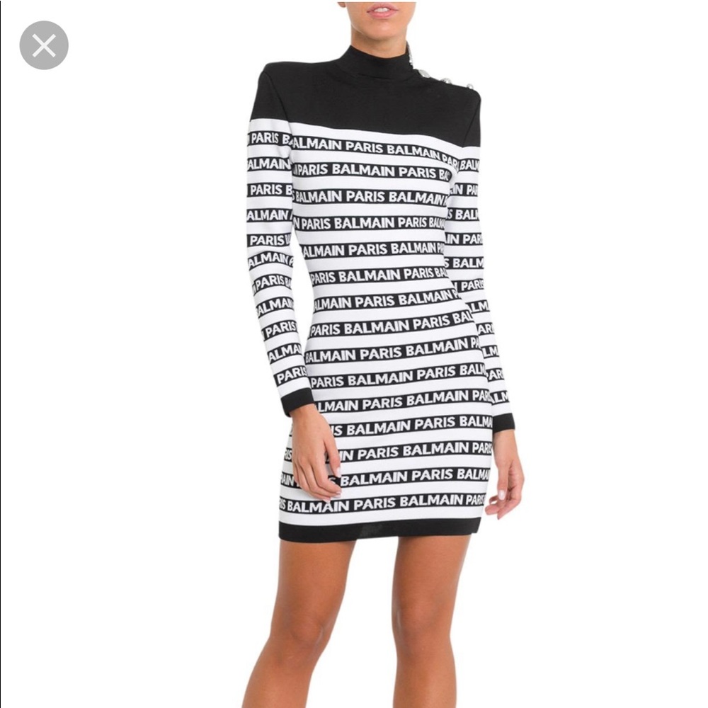 Balmain Striped Logo Knit BNWT
